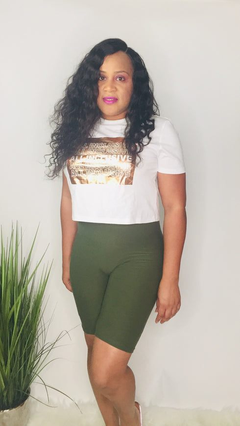 Sweet Treats | high waisted biker shorts (olive)
